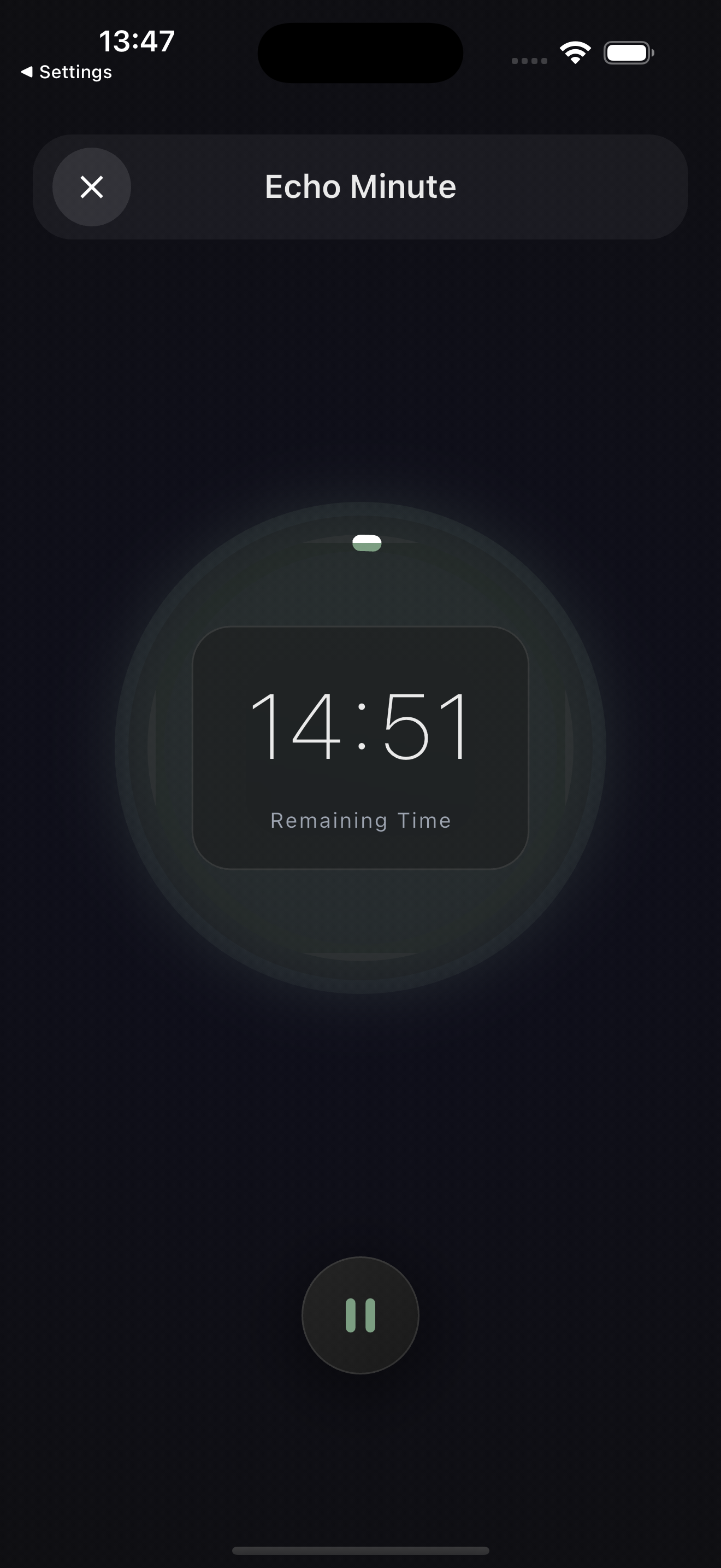 Timer screen